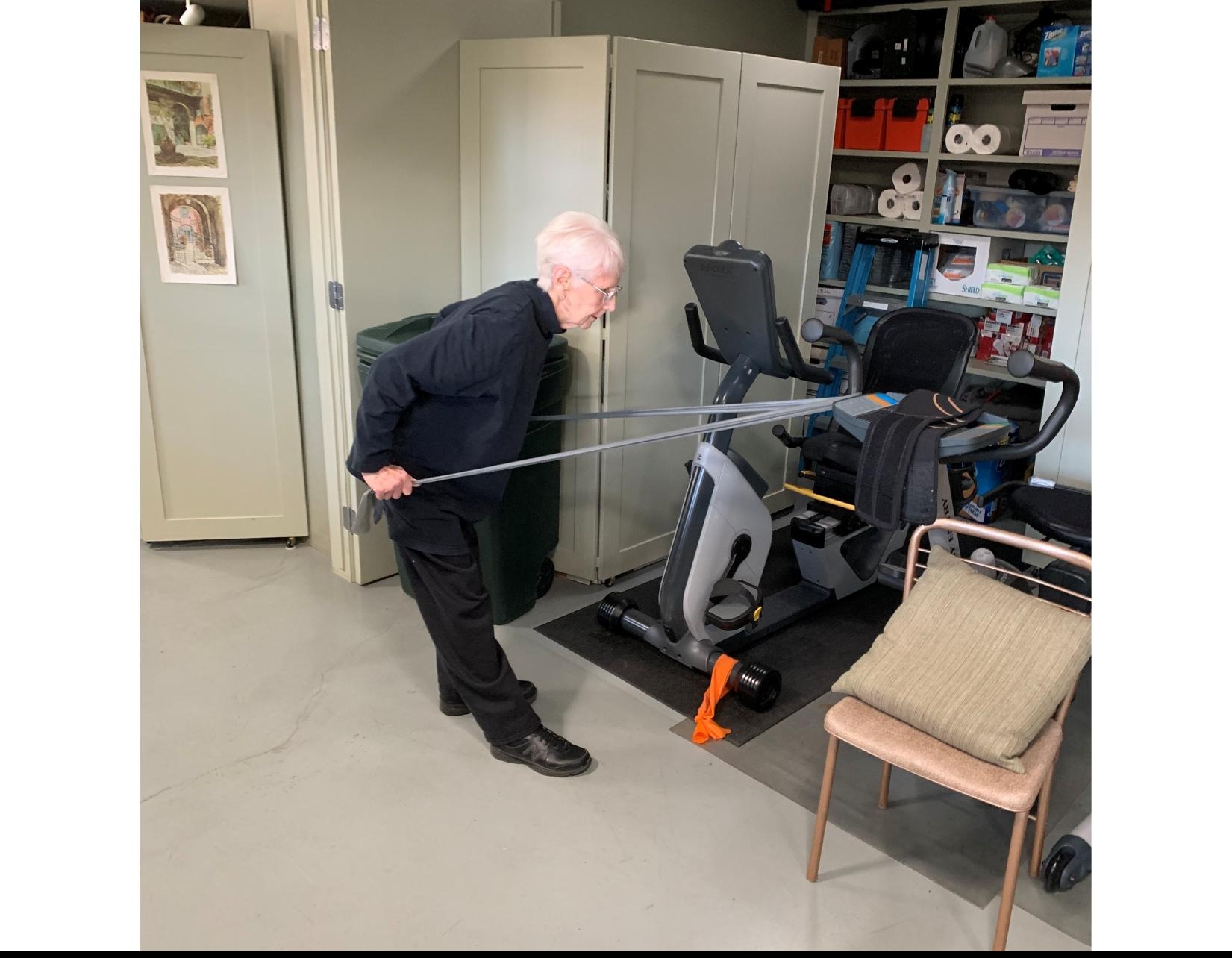 Client training with resistance bands